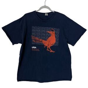 Gildan Heavy Cotton UTSA Roadrunners T Shirt Mens XL Navy Blue Now And Forever